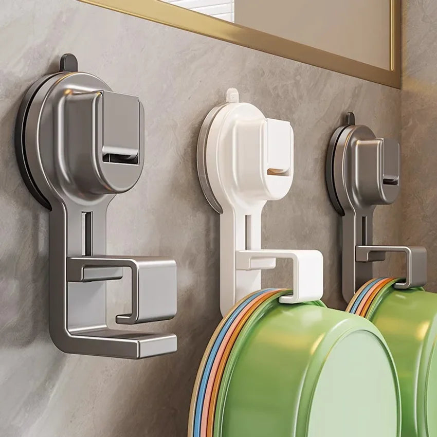 Suction Cup Wall Hooks No-Drill Washbasin Storage Rack 1/3 PCS