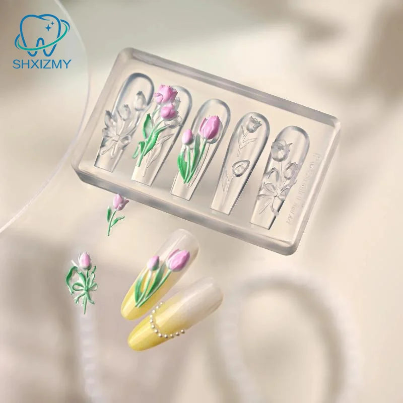 3D Silicone Nail Art Molds – Bowknot Flowers & Butterflies