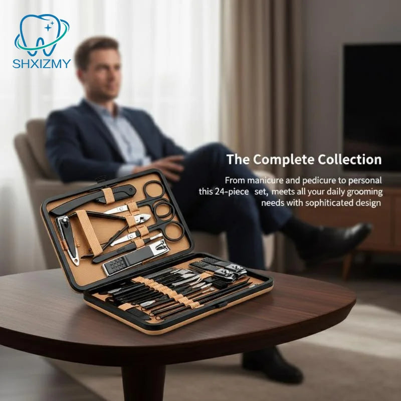 Stainless Steel Manicure & Pedicure Set – 7/16/24 Pcs Nail Kit