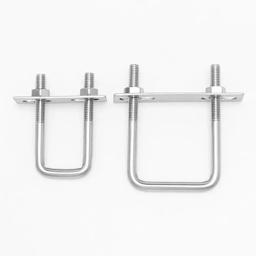 M6 Right Angle Square U-Bolt Pipe Clamp with Baffle – 2 Pack
