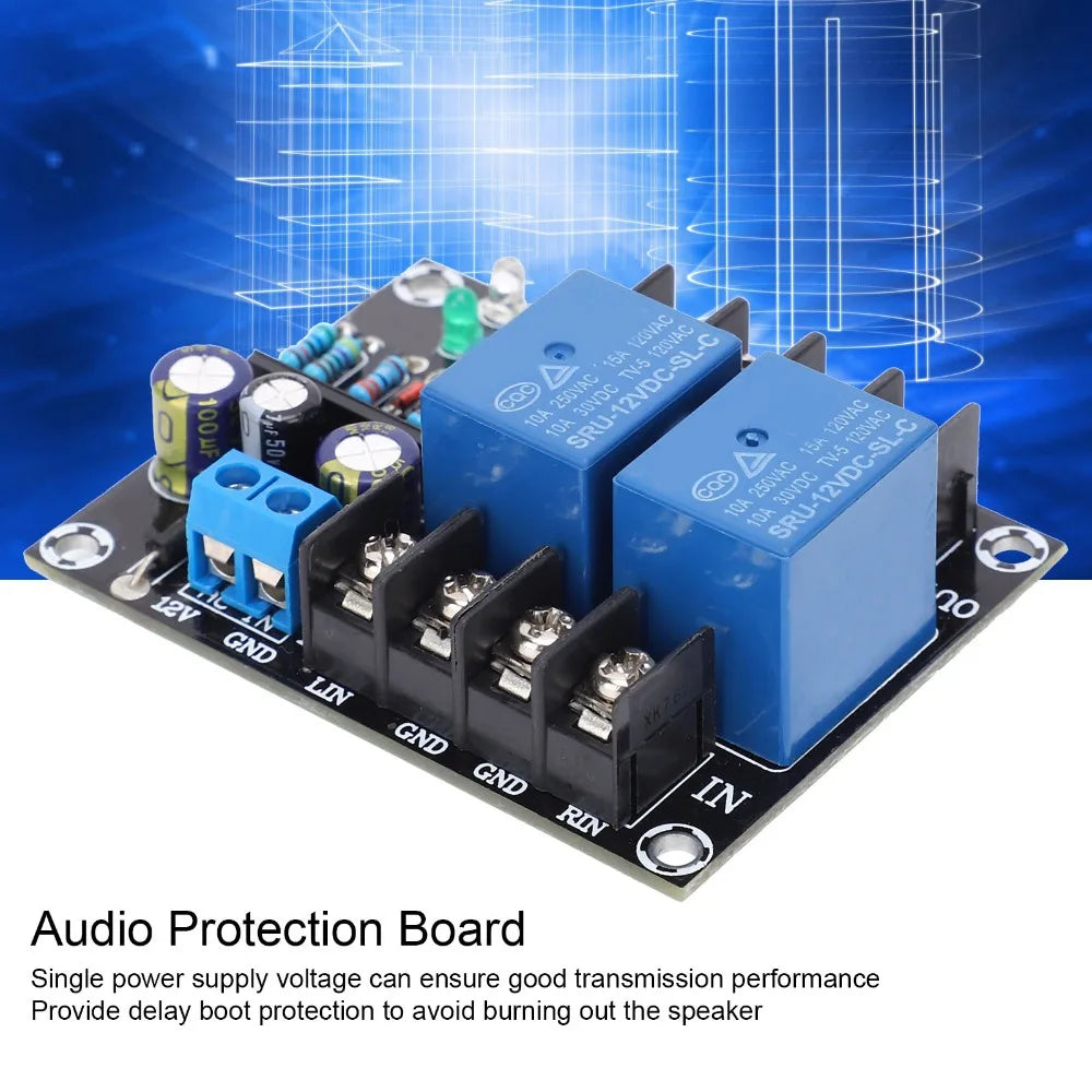 UPC1237 Dual Channel Speaker Protection Board AC 12-15V PCB