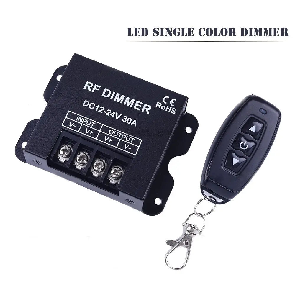 30A 12V–24V DC LED Dimmer – Stepless Strip Light Control