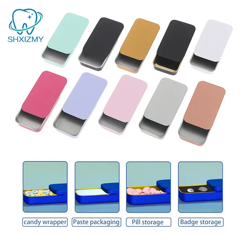 Slide Cover Aluminum Tin Box 60×34mm – Refillable Storage