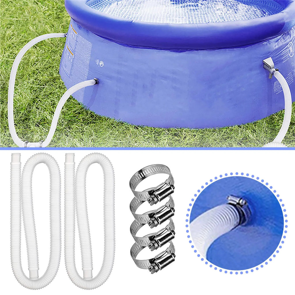 Pool Replacement Hose & Clamp Kit – 2 Hoses + 4 Clamps