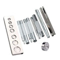11-Piece Leather Snap Button & Rivet Punching Set – Silver