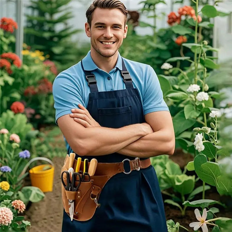 PU Leather Garden Tool Belt & Utility Storage Bag