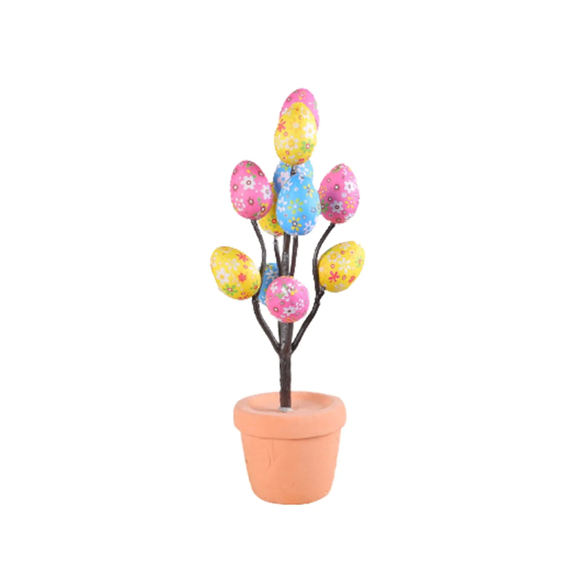 Easter Egg Tree Potted Ornament – 20 Colourful Simulated Eggs