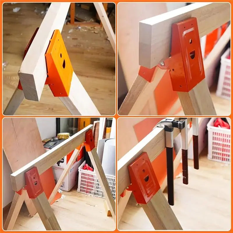 Steel Sawhorse Bracket Clips 4-Pack – Woodworking Support