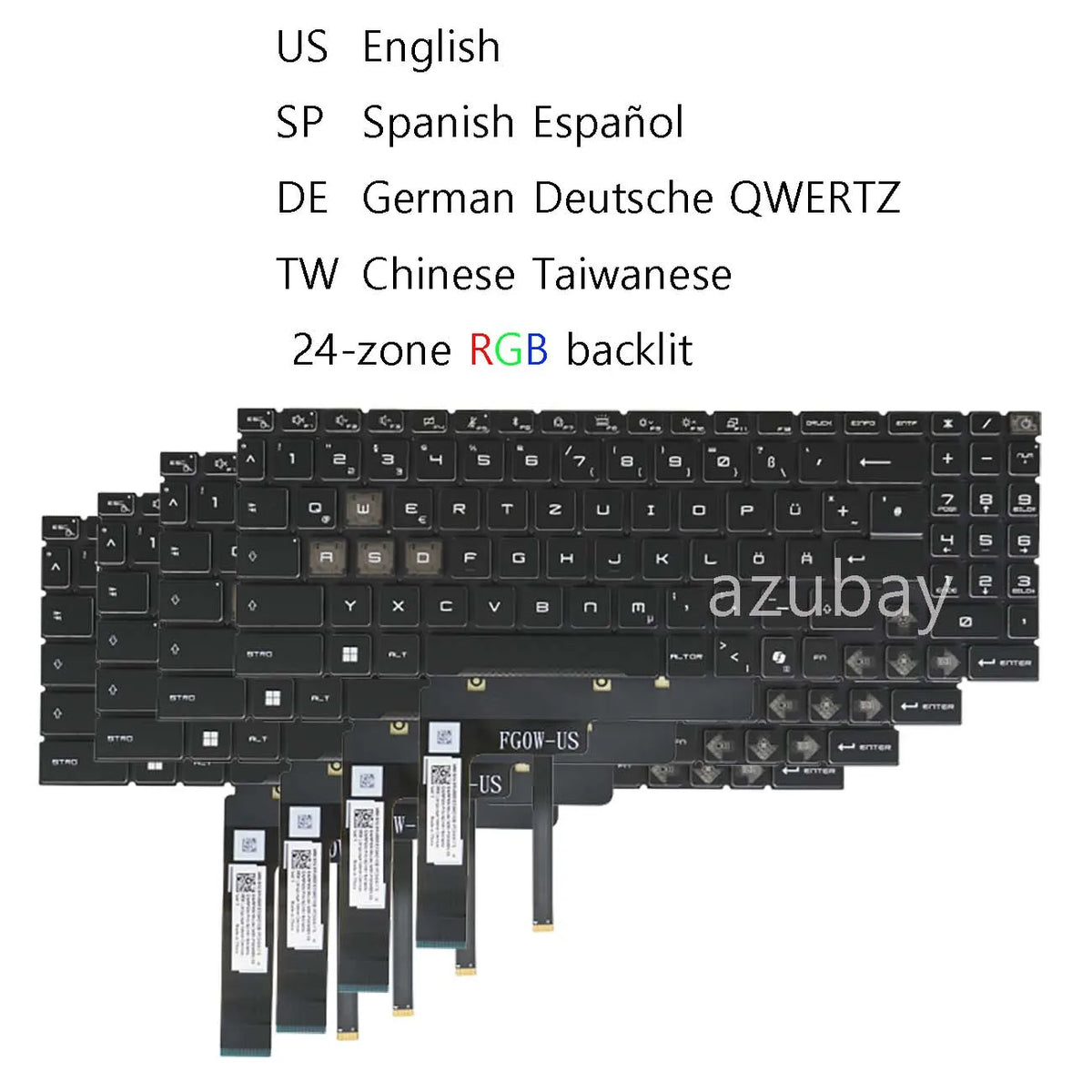 AZUBAY 24-Zone RGB Keyboard for MSI Pulse A17 AI+ Laptop