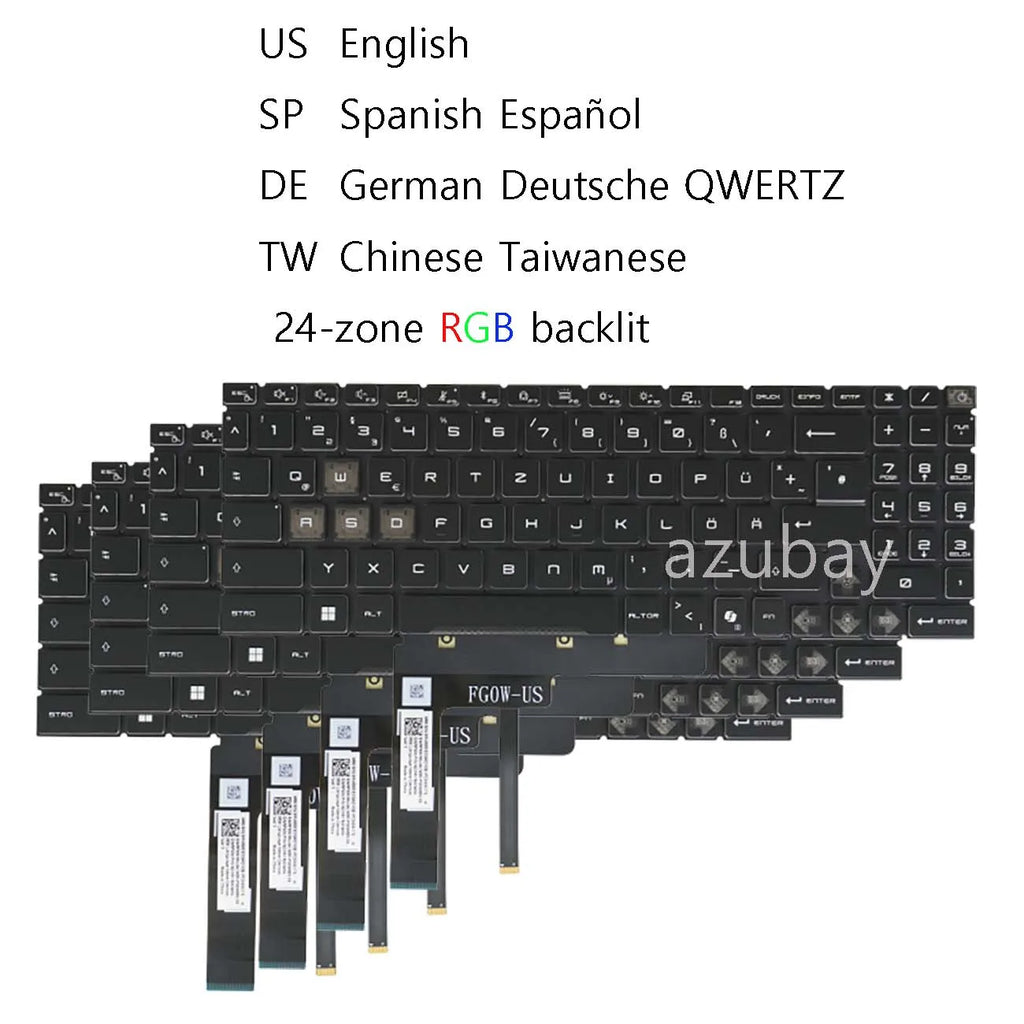 AZUBAY 24-Zone RGB Keyboard for MSI Pulse 16/17 AI C1V MS-15P2