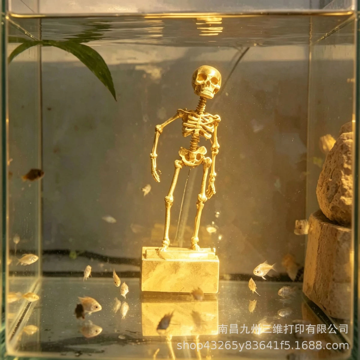 Dancing Skeleton Aquarium Bubbler – Gothic Fish Tank Ornament