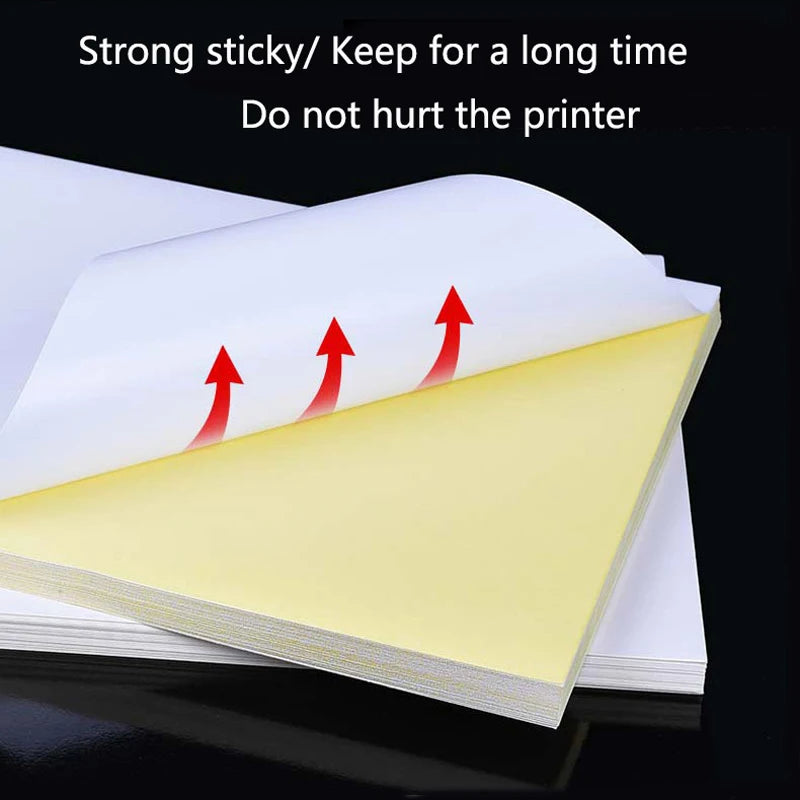 50 Sheets A4 White Matte Self-Adhesive Sticker Label Paper