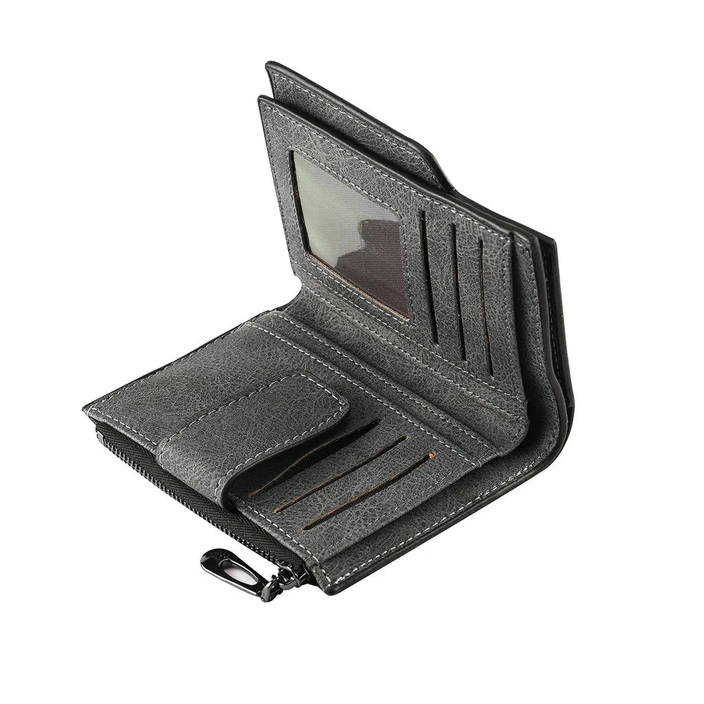 Women's Bifold Wallet Compact Card Holder with Clear Window