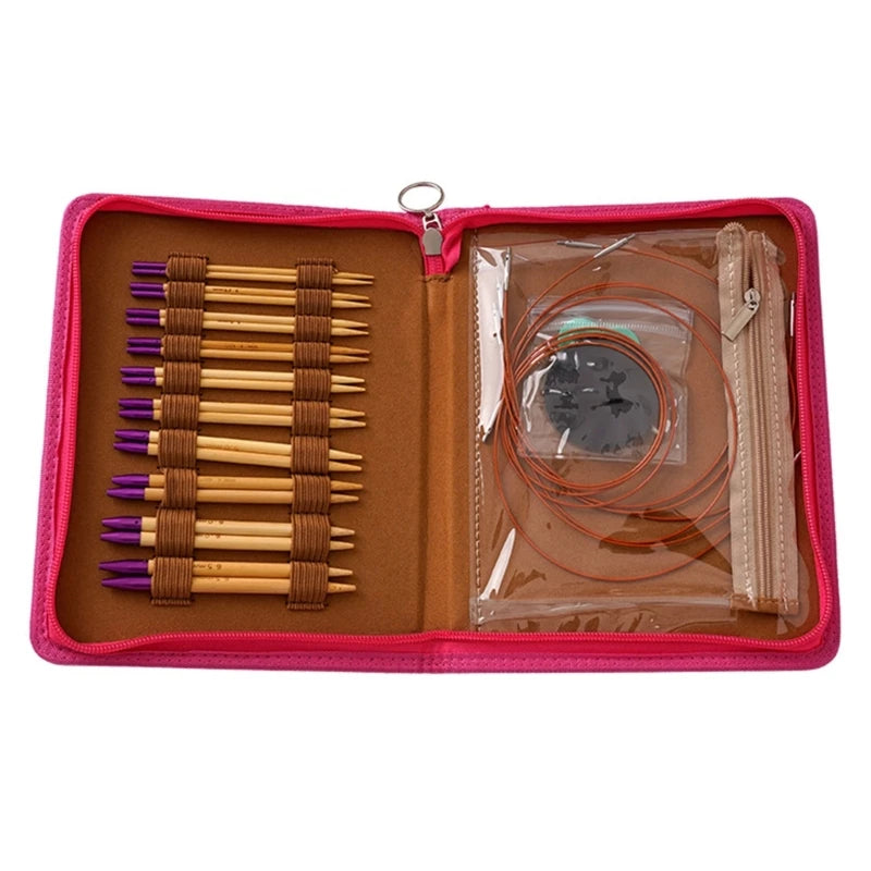 Interchangeable Circular Knitting Needle Set – Bamboo & Metal