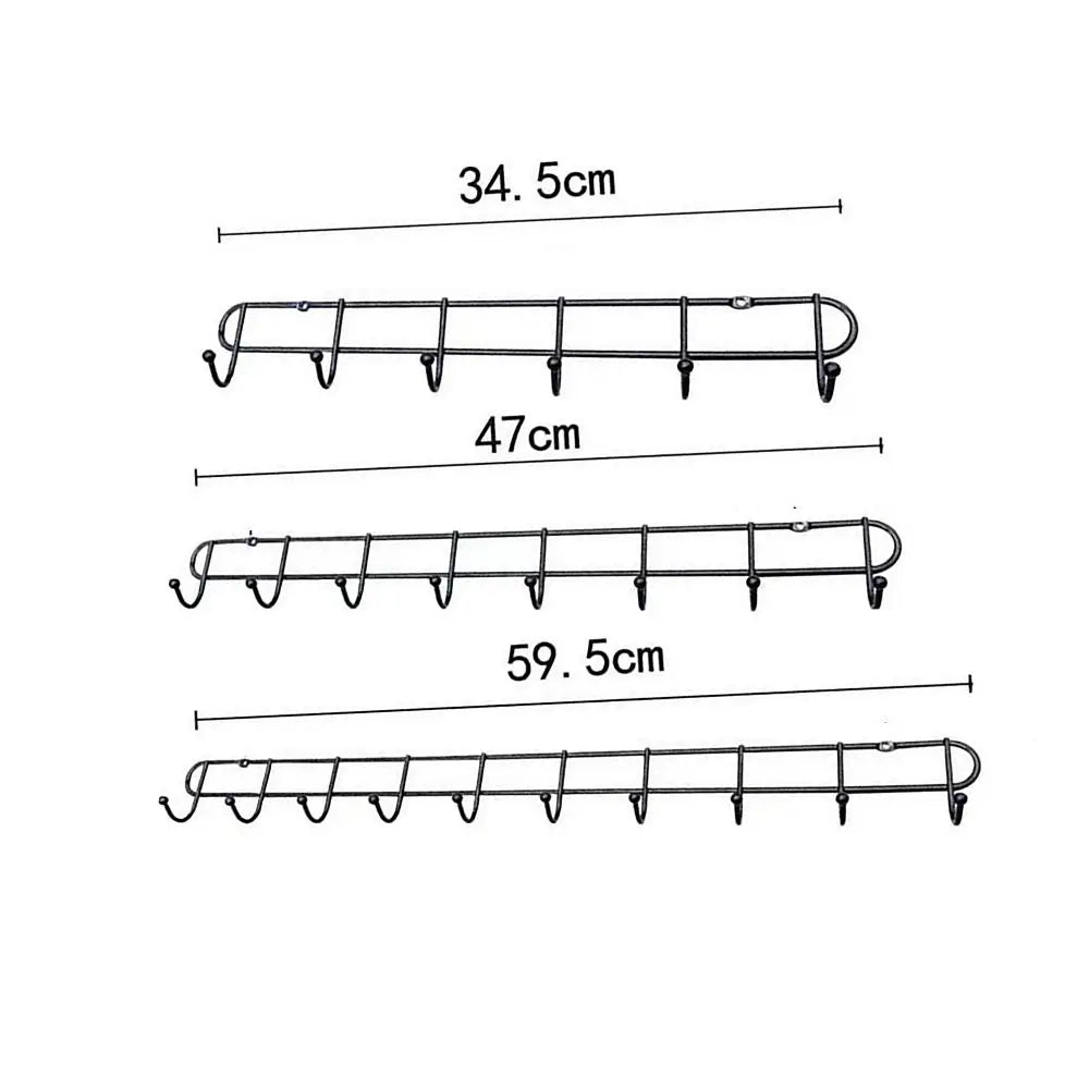 Wall Mounted Hook Rack 6/8/10 Hooks – Kitchen & Towel Hanger