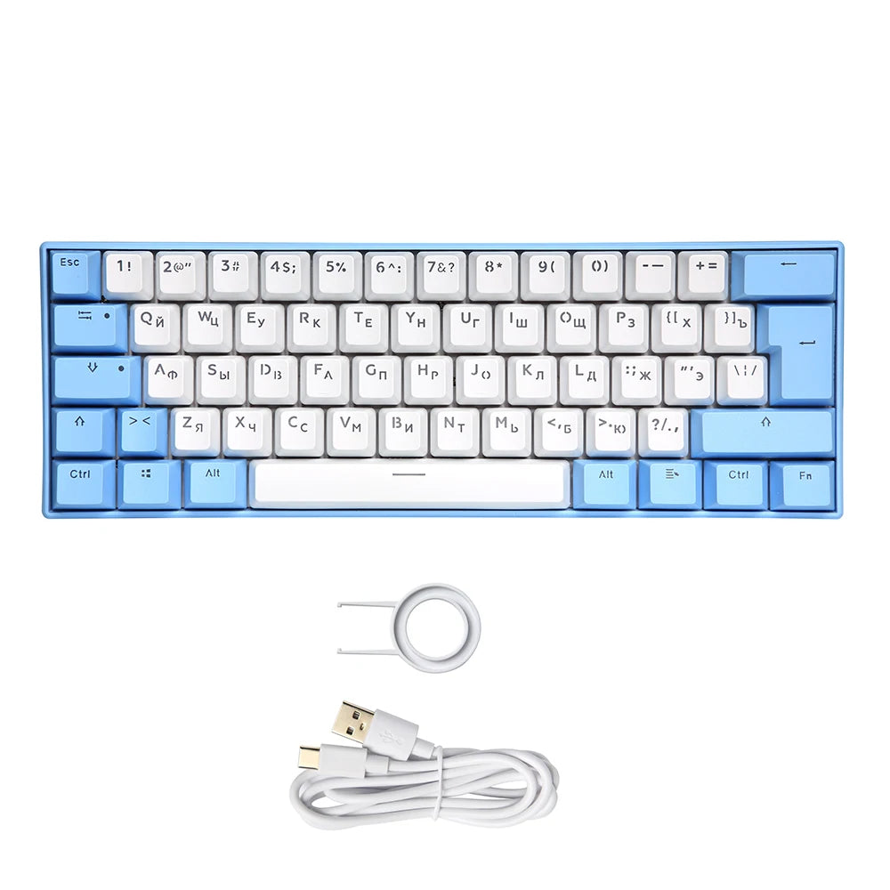 UYIQ YQ62 62-Key 60% Mechanical Keyboard – RGB Backlit USB-C