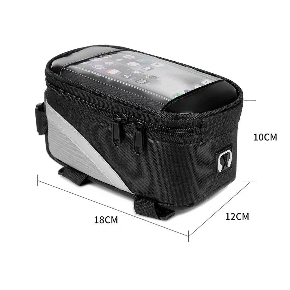 Waterproof MTB Bike Frame Bag – Touch Screen Phone Holder 6.7"