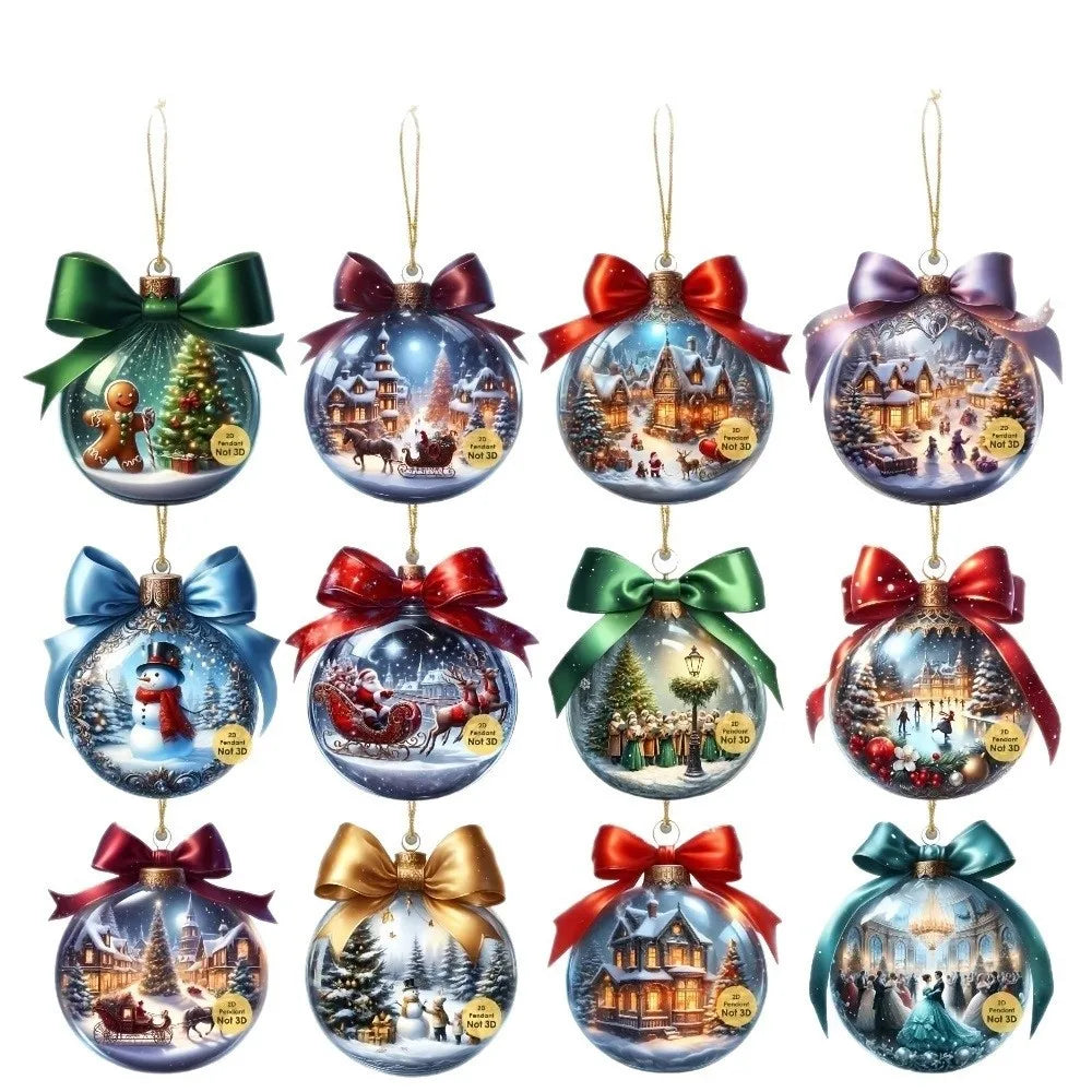 18/36Pcs Wooden Christmas Tree Ornaments – Santa Xmas Pendants
