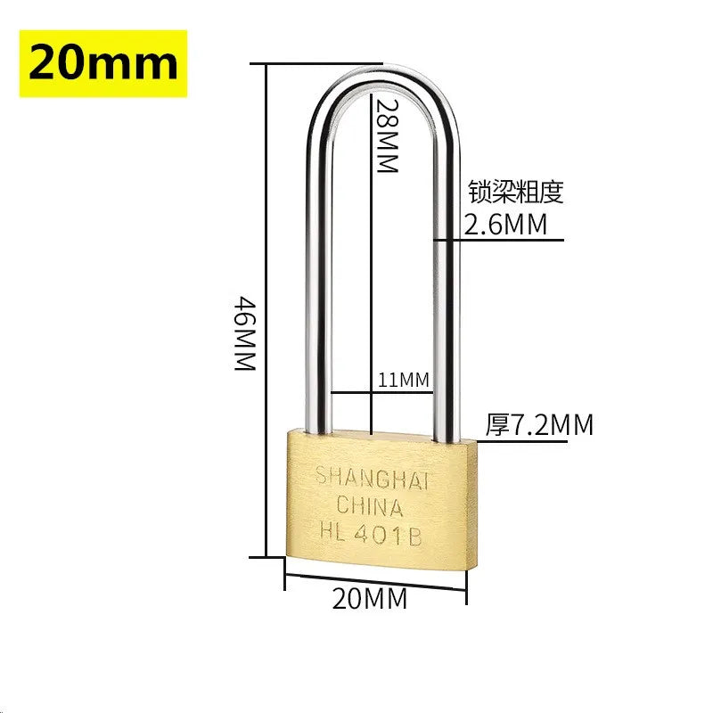 Brass Copper Padlock Wolf Head Design 20mm–40mm with 3 Keys