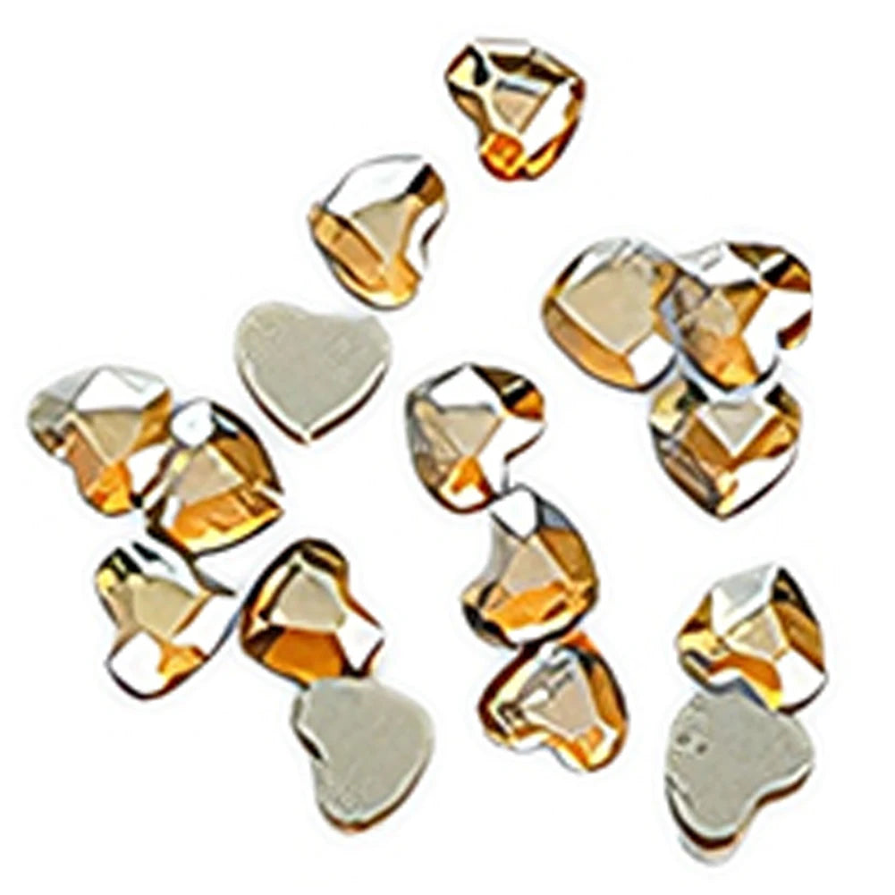 100pcs Champagne Gold Nail Rhinestones – Irregular Crystal Gems Set