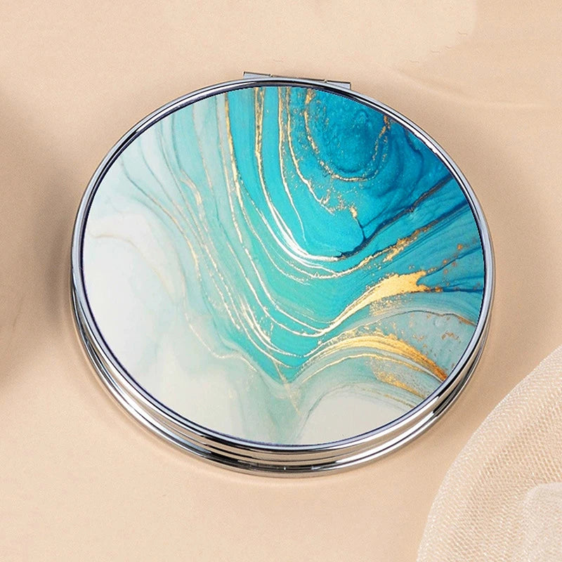 Vintage Stripe Mini Compact Makeup Mirror – Magnifying Portable