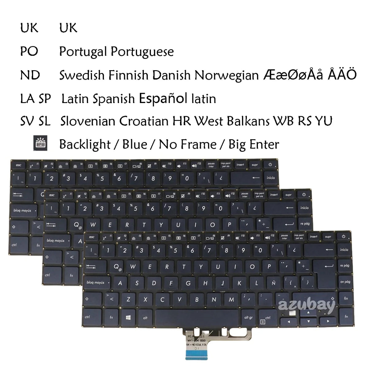AZUBAY Backlit Keyboard for Asus ZenBook Pro UX550 UX530