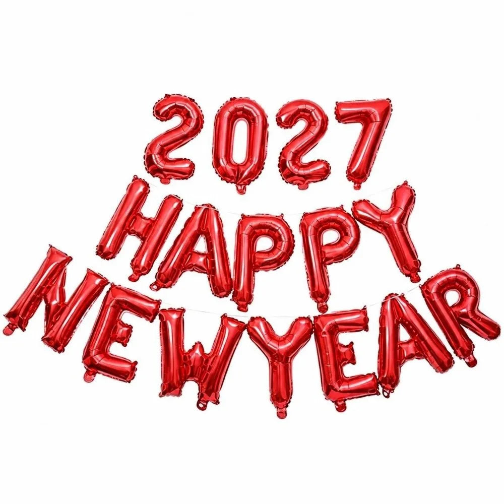 Happy New Year 2027 Foil Balloon Set – Party Decorations