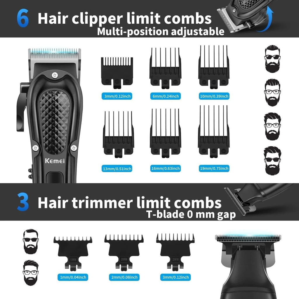 Kemei Cordless Hair Clipper & Men's Grooming Kit