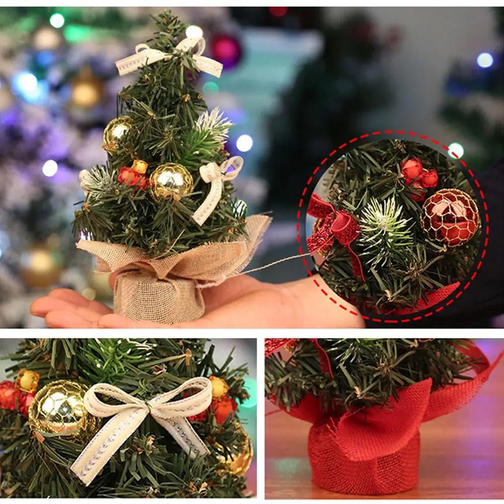 20cm Mini Christmas Tree Bow Accent Tabletop Xmas Ornament