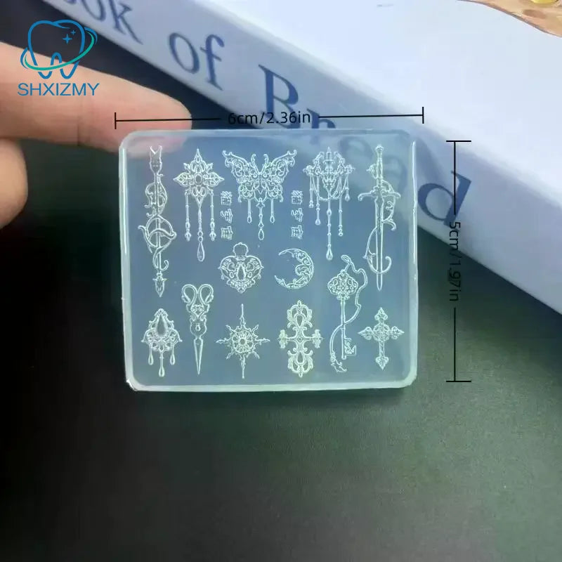 3D Retro Silicone Nail Art Mold – Flowers & Bow Tie Design