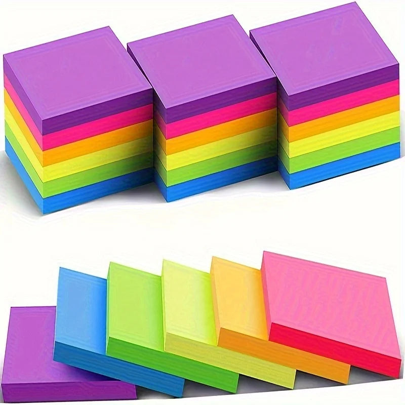 300pc Neon Sticky Notes Self-Adhesive – Office, School & Home