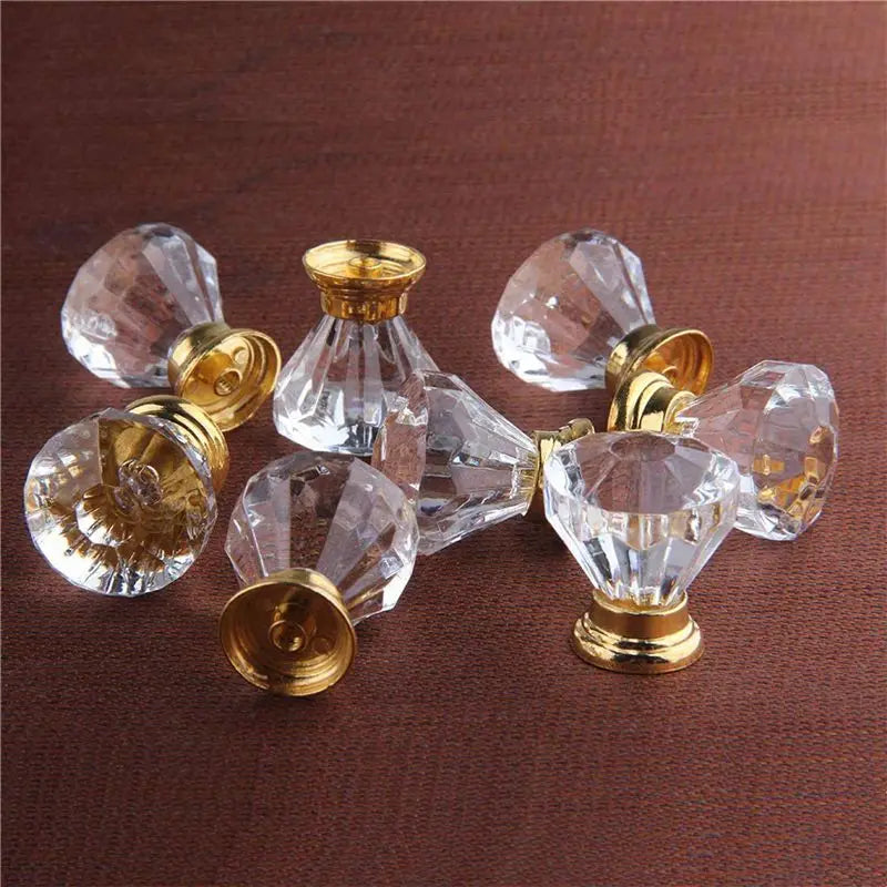 30-Pack Crystal Diamond Cabinet Knobs – Zinc Alloy Drawer Handles