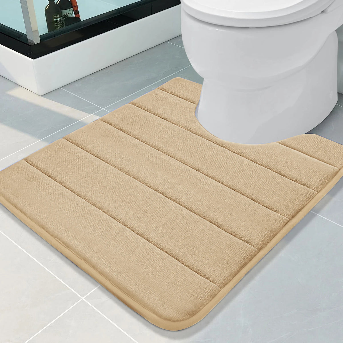 U-Shape Memory Foam Bath Mat 50x60CM – Non-Slip Toilet Rug