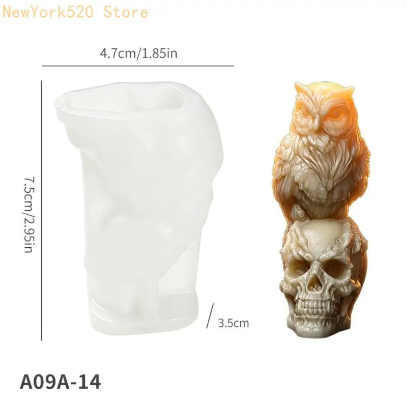 Owl Skull Silicone Mould – Soap Wax Resin Halloween Decor