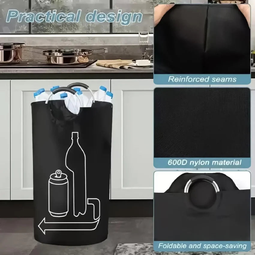 115L Folding Bottle Storage Bag Large Capacity Aluminum Handle Bin