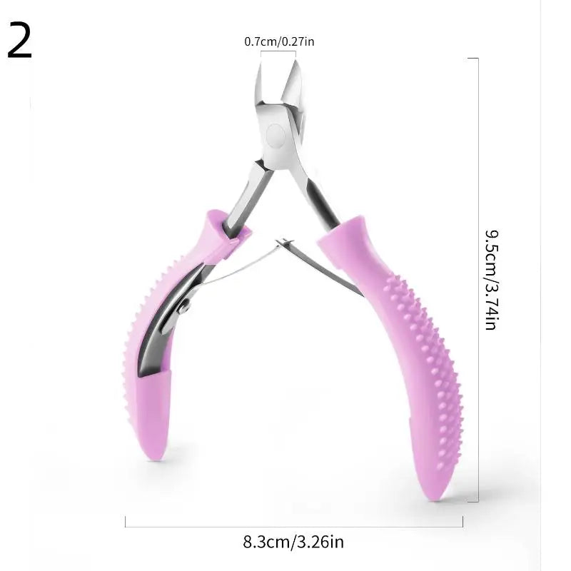 Stainless Steel Cuticle Nipper | Silicone Handle Nail Tool