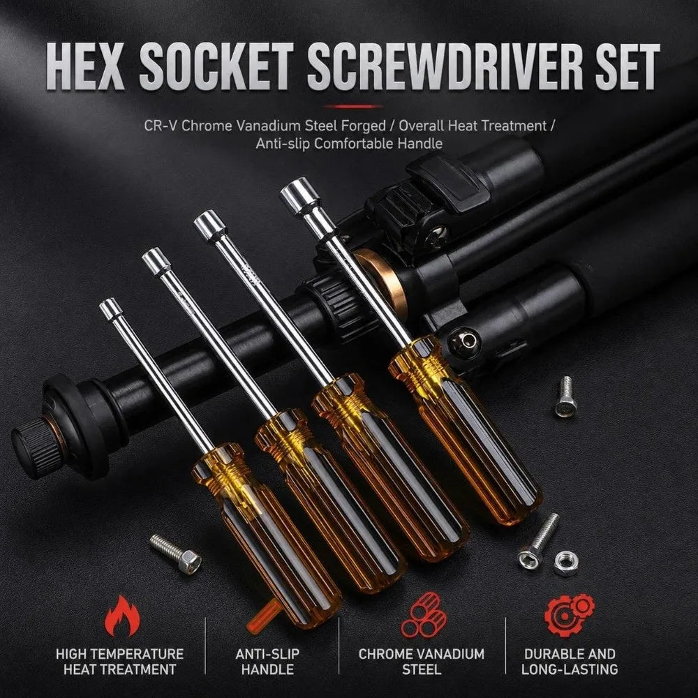 Hex Nut Driver Set 5–10mm Carbon Steel Socket Screwdriver