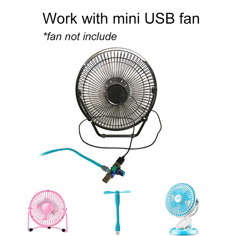 USB Fan Speed Controller DC 4V–12V Multi-Gear Quiet 5W