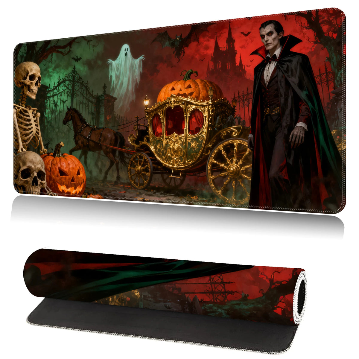 XL Halloween Anime Gaming Desk Mat – Non-Slip Rubber Base