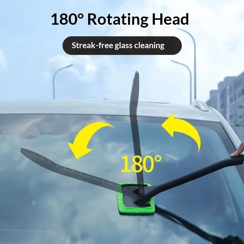 Microfiber Car Windshield Cleaner Brush – Long Handle
