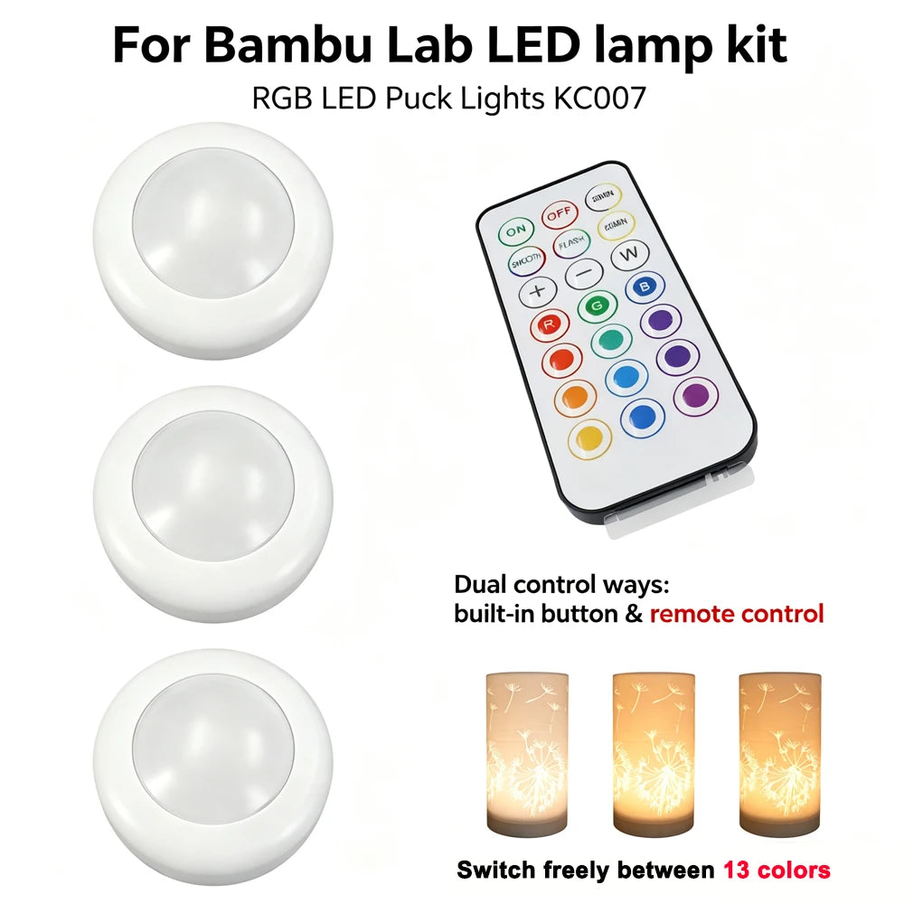 KC007 RGBW Puck Light for Bambu Lab 3D Model Kit – 13 Colors