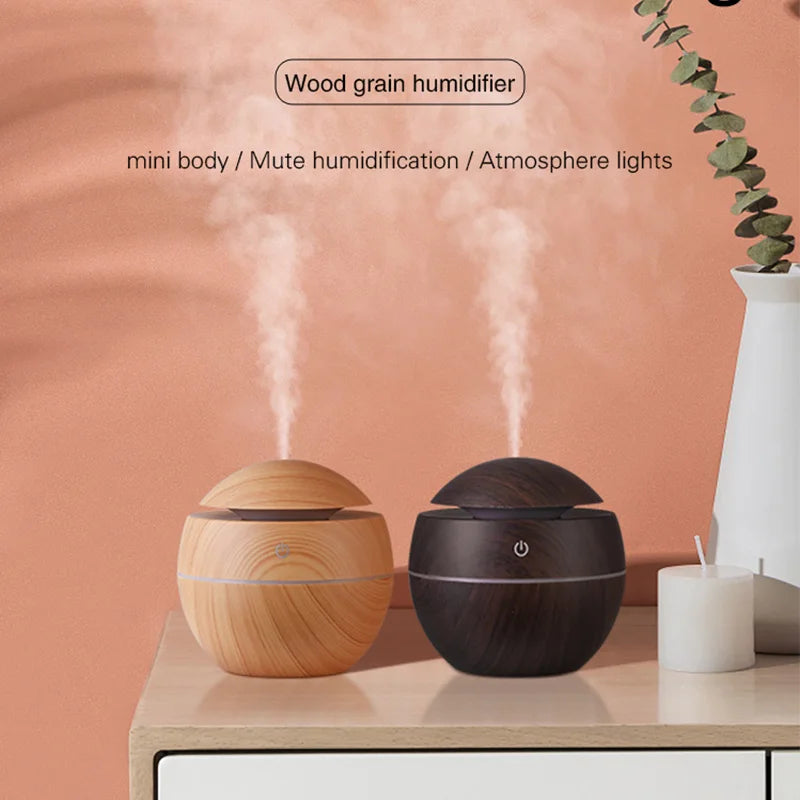 Wood Grain USB Cool Mist Humidifier & Aroma Diffuser – VIBE