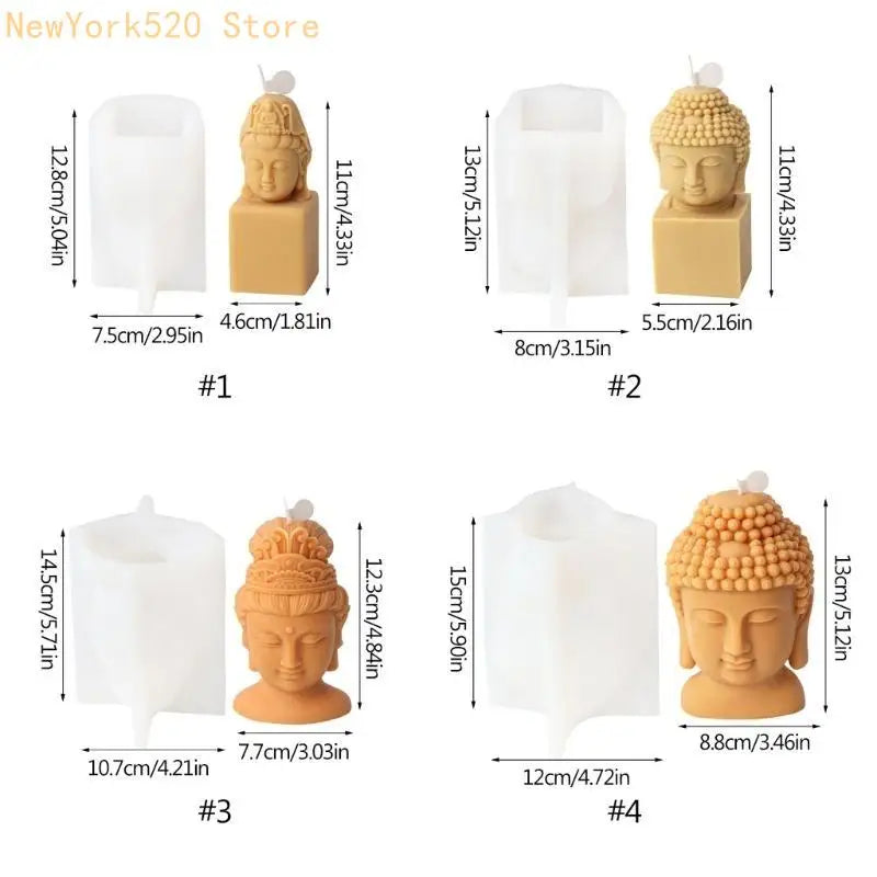 Silicone Buddha Head Mold – Resin & Gypsum DIY Casting
