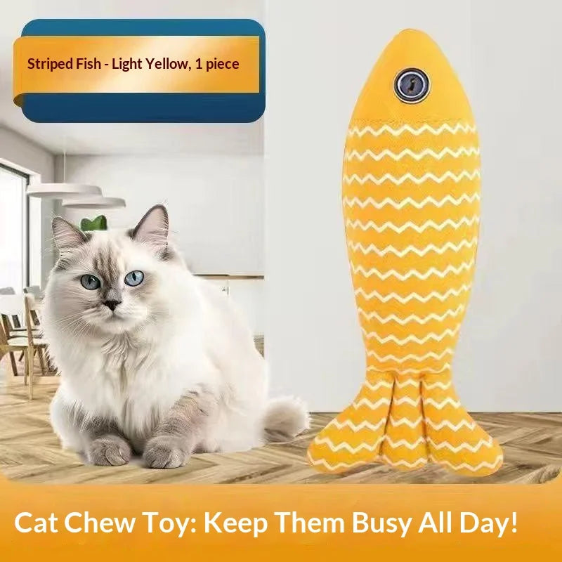 Catnip Fish Cat Toy – Plush Interactive Kitten Chew Teaser
