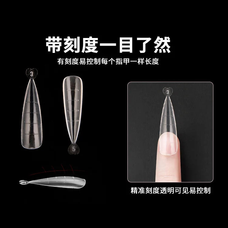120pcs Clear Nail Tips – Coffin Almond Stiletto Full Cover Set