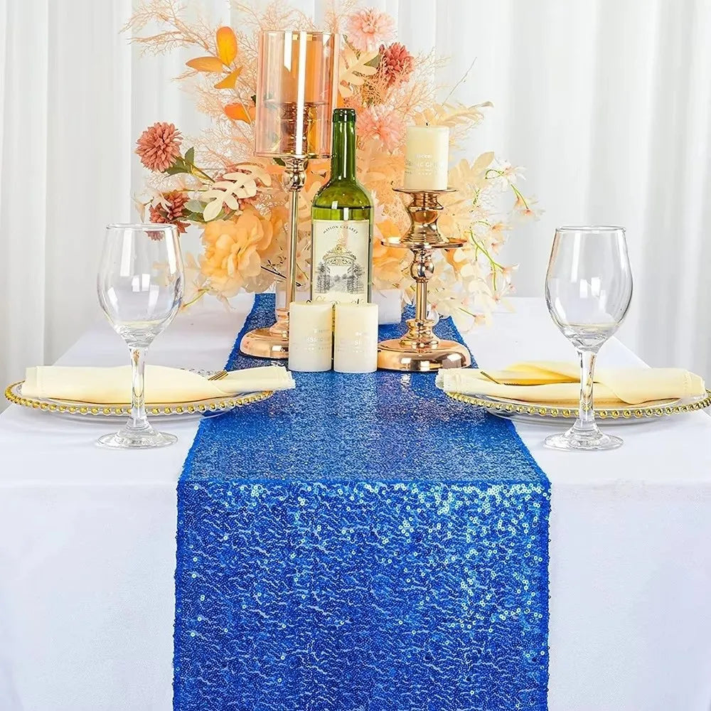 Sequin Table Runner 180x30cm Glitter Metallic Party Décor
