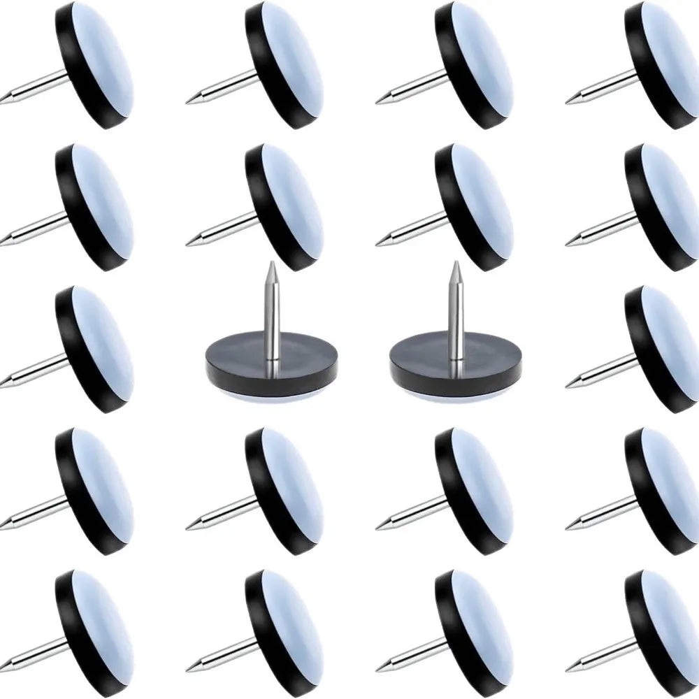 20-Pack PTFE Nail-In Furniture Leg Sliders – Floor Protectors