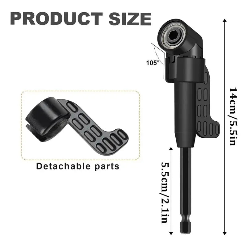 6-Pc Right Angle Drill Attachment Set – 105° & Socket Adapters