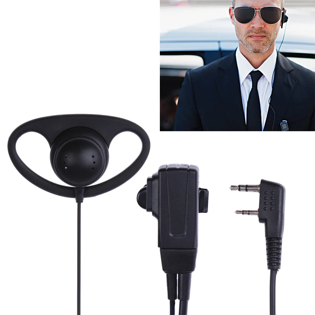 2-Pin D-Shape Walkie Talkie Headset MIC PTT – Baofeng Kenwood