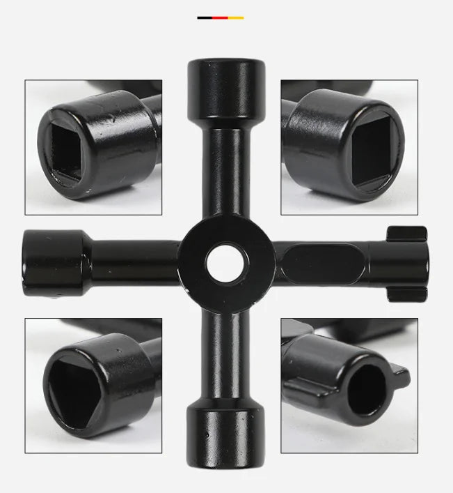 4-in-1 Utility Wrench – Square Triangle Cross Key Tool